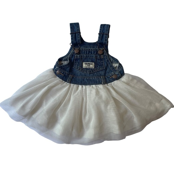 OshKosh B'gosh Denim and White Tulle Skirtall Size is 6 Months - Picture 1 of 10
